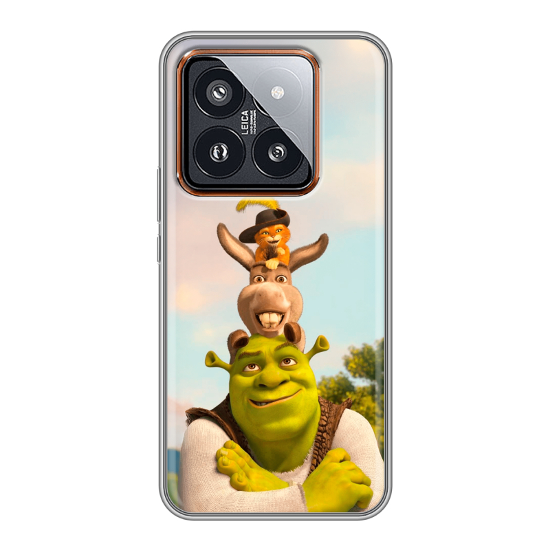 Силиконовый чехол на Xiaomi 14 Pro с принтом Шрек Shrek Силиконовый чехол на Xiaomi 14 Pro с принтом Шрек Shrek