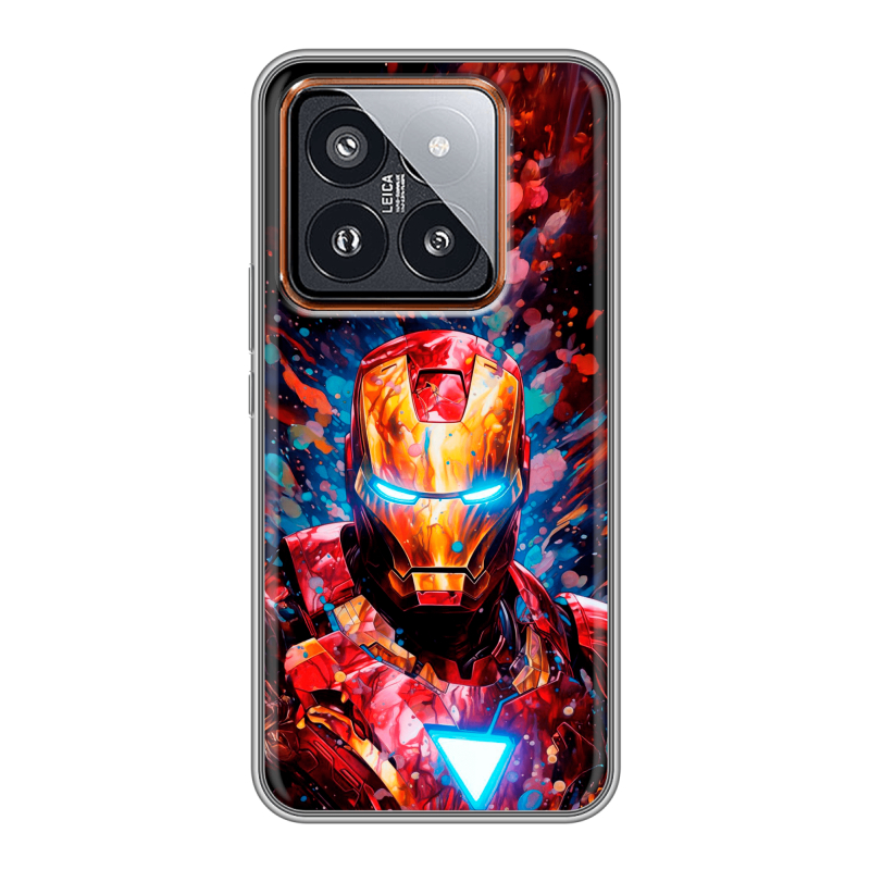 Силиконовый чехол на Xiaomi 14 Pro с принтом Железный человек Ironman Силиконовый чехол на Xiaomi 14 Pro с принтом Железный человек Ironman