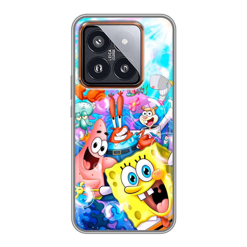 Силиконовый чехол на Xiaomi 14 Pro с принтом спанчбоб спанч боб Силиконовый чехол на Xiaomi 14 Pro с принтом спанчбоб спанч боб