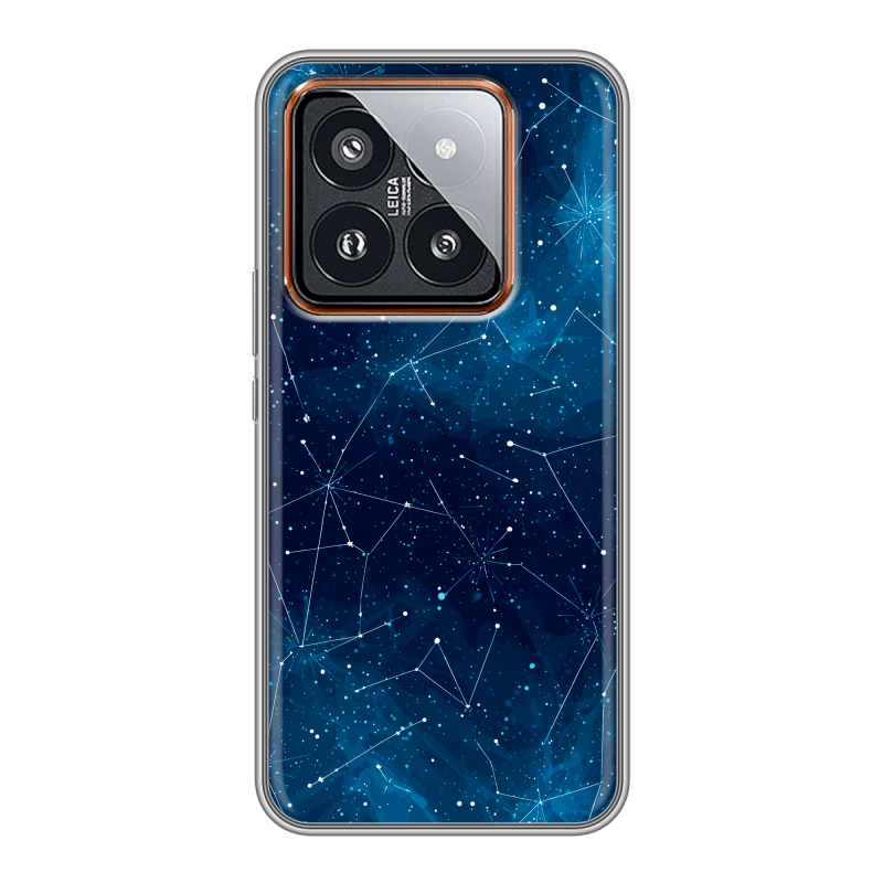 Силиконовый чехол на Xiaomi 14 Pro с принтом Космос звезды Силиконовый чехол на Xiaomi 14 Pro с принтом Космос звезды