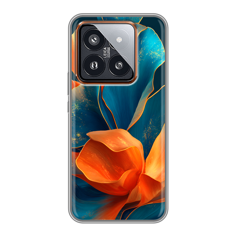 Силиконовый чехол на Xiaomi 14 Pro с принтом Цветы Силиконовый чехол на Xiaomi 14 Pro с принтом Цветы