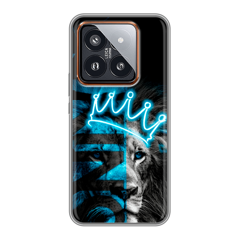 Силиконовый чехол на Xiaomi 14 Pro с принтом Король лев Силиконовый чехол на Xiaomi 14 Pro с принтом Король лев