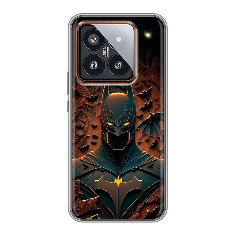 Силиконовый чехол на Xiaomi 14 Pro с принтом Batman Бэтмен Силиконовый чехол на Xiaomi 14 Pro с принтом Batman Бэтмен