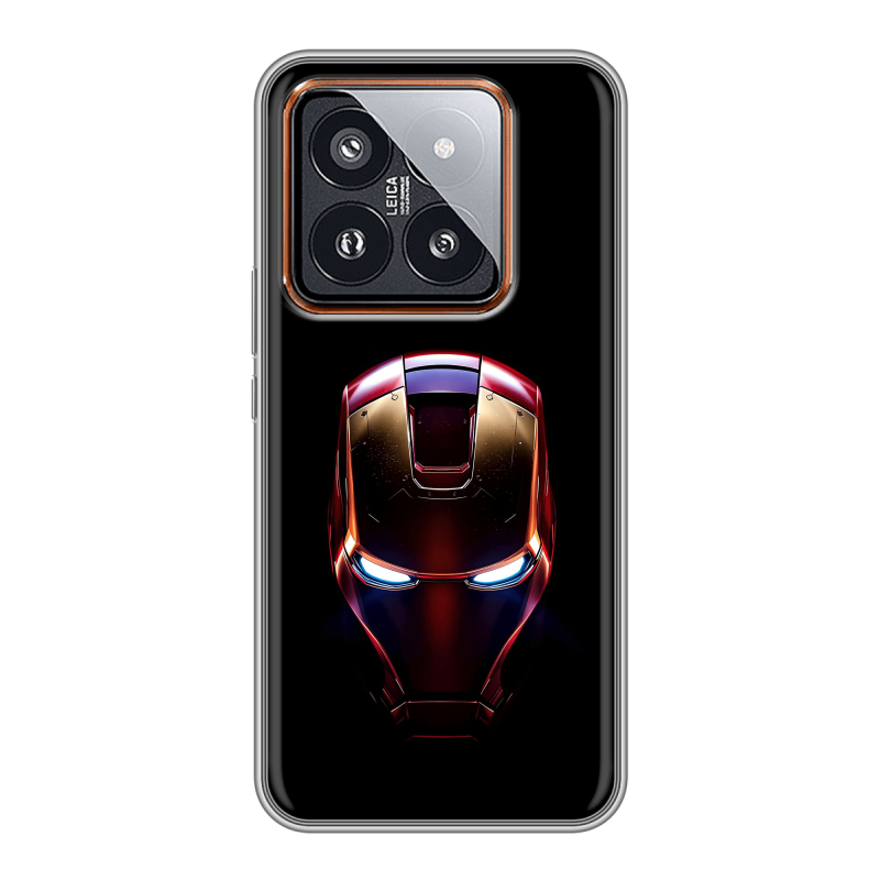 Силиконовый чехол на Xiaomi 14 Pro с принтом IronMan Железный человек Силиконовый чехол на Xiaomi 14 Pro с принтом IronMan Железный человек