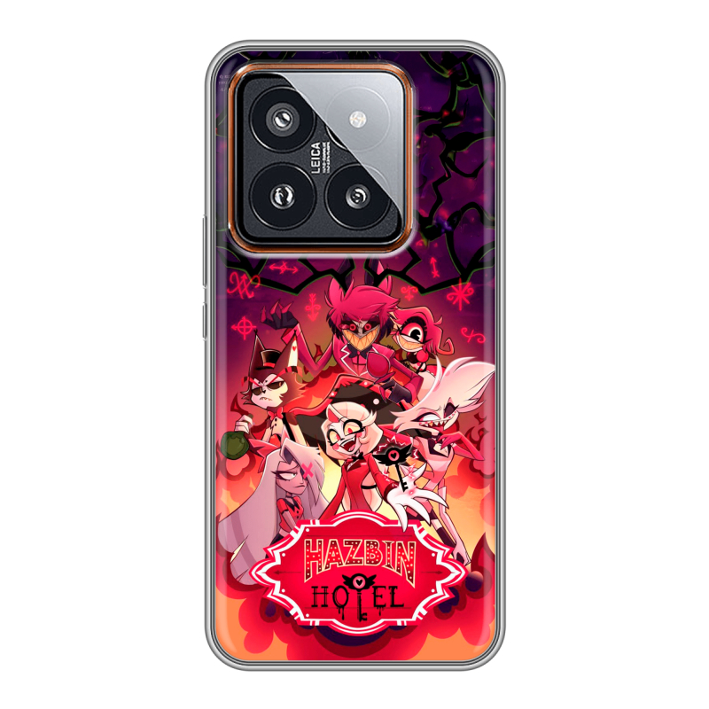 Силиконовый чехол на Xiaomi 14 Pro с принтом Hazbin Hotel Отель Хазбин Силиконовый чехол на Xiaomi 14 Pro с принтом Hazbin Hotel Отель Хазбин