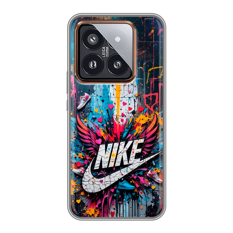 Силиконовый чехол на Xiaomi 14 Pro с принтом Nike Найк Силиконовый чехол на Xiaomi 14 Pro с принтом Nike Найк