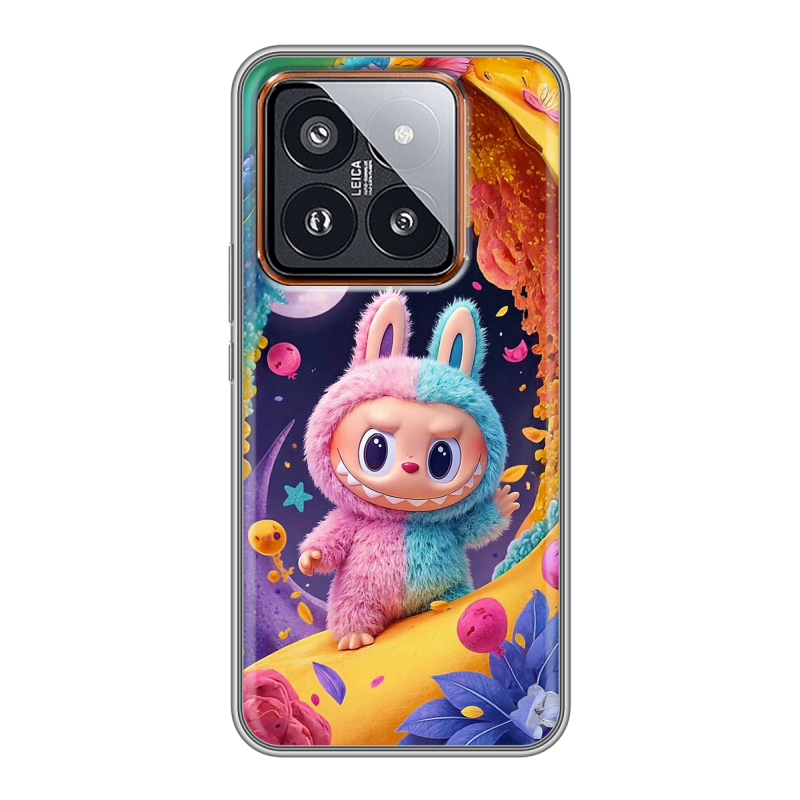 Силиконовый чехол на Xiaomi 14 Pro с принтом Labubu Лабубу Силиконовый чехол на Xiaomi 14 Pro с принтом Labubu Лабубу