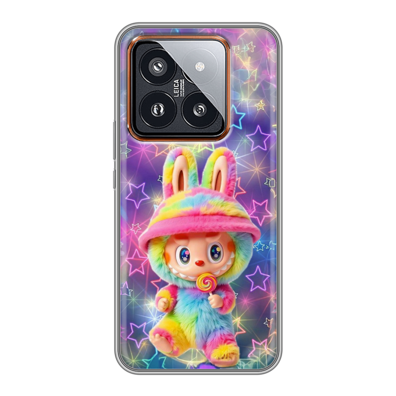 Силиконовый чехол на Xiaomi 14 Pro с принтом Labubu Лабубу Силиконовый чехол на Xiaomi 14 Pro с принтом Labubu Лабубу