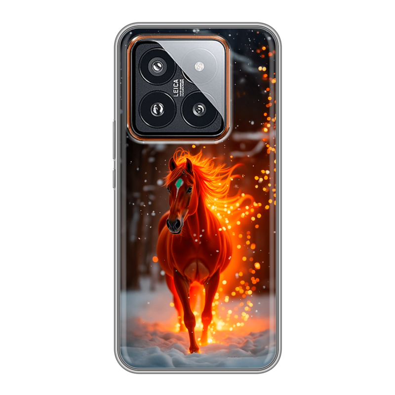 Силиконовый чехол на Xiaomi 14 Pro с принтом Новый год Силиконовый чехол на Xiaomi 14 Pro с принтом Новый год