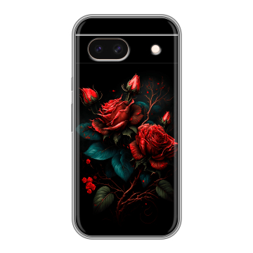 Силиконовый чехол на Google Pixel 8a с принтом Розы красные Силиконовый чехол на Google Pixel 8a с принтом Розы красные