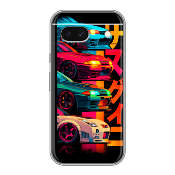 Силиконовый чехол на Google Pixel 8a с принтом Гоночные машины Силиконовый чехол на Google Pixel 8a с принтом Гоночные машины