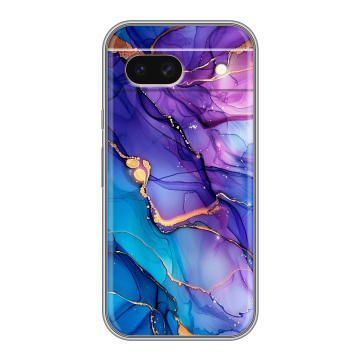 Силиконовый чехол на Google Pixel 8a с принтом синий мрамор Силиконовый чехол на Google Pixel 8a с принтом синий мрамор