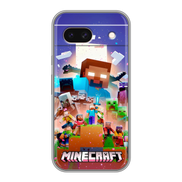 Силиконовый чехол на Google Pixel 8a с принтом Майнкрафт Minecraft Силиконовый чехол на Google Pixel 8a с принтом Майнкрафт Minecraft