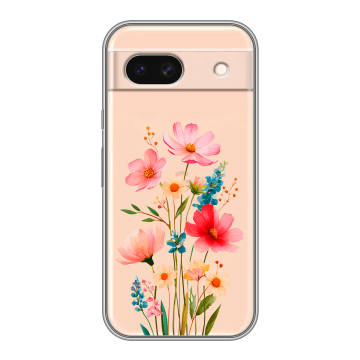 Силиконовый чехол на Google Pixel 8a с принтом Цветы Силиконовый чехол на Google Pixel 8a с принтом Цветы
