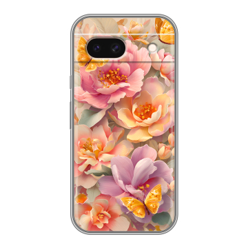 Силиконовый чехол на Google Pixel 8a с принтом Цветы и бабочки Силиконовый чехол на Google Pixel 8a с принтом Цветы и бабочки