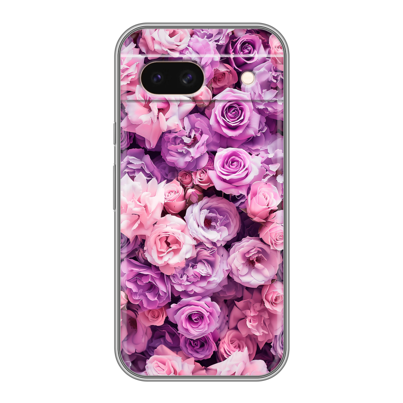 Силиконовый чехол на Google Pixel 8a с принтом лавандовые розы Силиконовый чехол на Google Pixel 8a с принтом лавандовые розы