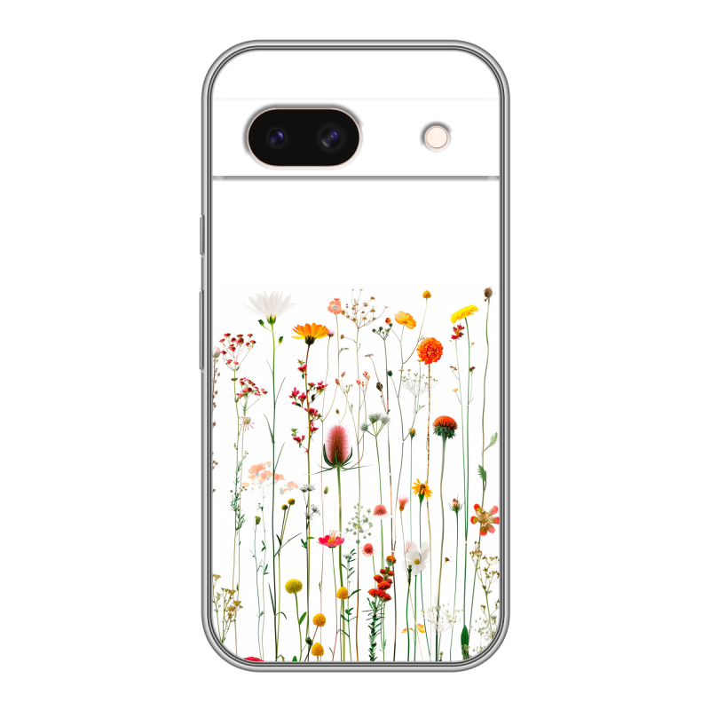 Силиконовый чехол на Google Pixel 8a с принтом цветы Силиконовый чехол на Google Pixel 8a с принтом цветы