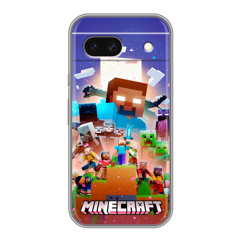 Силиконовый чехол на Google Pixel 8a с принтом Майнкрафт Minecraft Силиконовый чехол на Google Pixel 8a с принтом Майнкрафт Minecraft