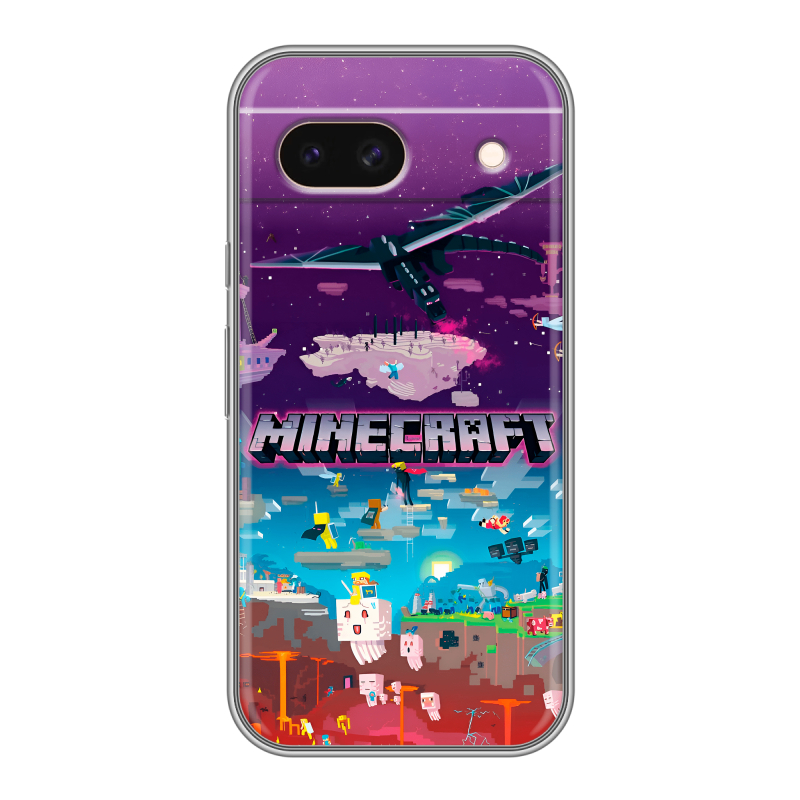 Силиконовый чехол на Google Pixel 8a с принтом Майнкрафт Minecraft Силиконовый чехол на Google Pixel 8a с принтом Майнкрафт Minecraft