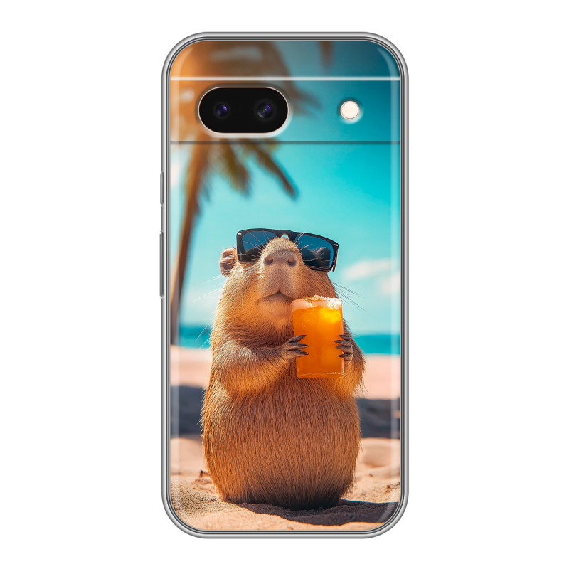 Силиконовый чехол на Google Pixel 8a с принтом Капибара Силиконовый чехол на Google Pixel 8a с принтом Капибара