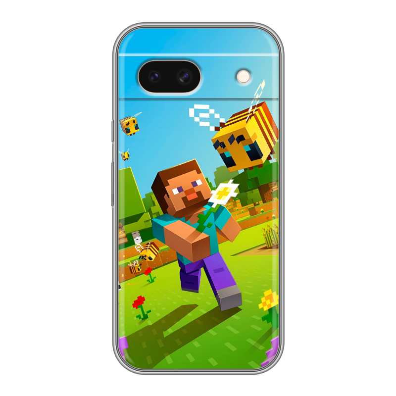 Силиконовый чехол на Google Pixel 8a с принтом Майнкрафт Minecraft Силиконовый чехол на Google Pixel 8a с принтом Майнкрафт Minecraft