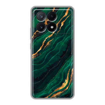 Силиконовый чехол на Xiaomi Poco X6 Pro 5G с принтом Мрамор зеленое золото Силиконовый чехол на Xiaomi Poco X6 Pro 5G с принтом Мрамор зеленое золото