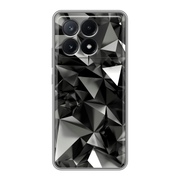Силиконовый чехол на Xiaomi Poco X6 Pro 5G с принтом Черные кристаллы Силиконовый чехол на Xiaomi Poco X6 Pro 5G с принтом Черные кристаллы