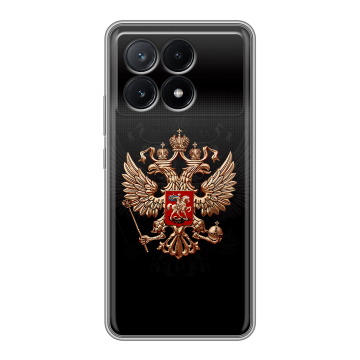 Силиконовый чехол на Xiaomi Poco X6 Pro 5G с принтом Герб России Силиконовый чехол на Xiaomi Poco X6 Pro 5G с принтом Герб России