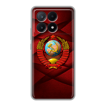 Силиконовый чехол на Xiaomi Poco X6 Pro 5G с принтом Герб СССР Силиконовый чехол на Xiaomi Poco X6 Pro 5G с принтом Герб СССР