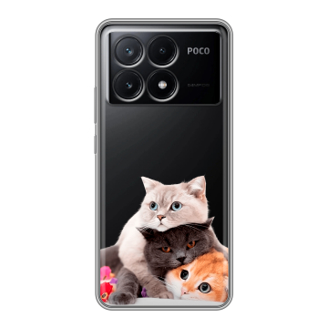 Силиконовый чехол на Xiaomi Poco X6 Pro 5G с принтом Кошки Силиконовый чехол на Xiaomi Poco X6 Pro 5G с принтом Кошки