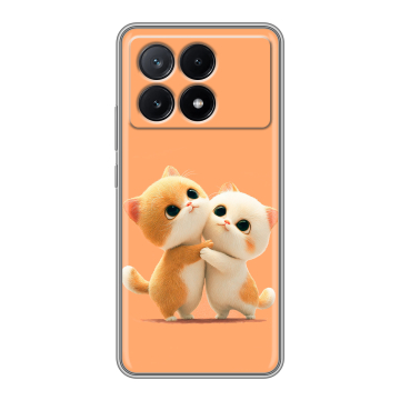 Силиконовый чехол на Xiaomi Poco X6 Pro 5G с принтом Милые котики Силиконовый чехол на Xiaomi Poco X6 Pro 5G с принтом Милые котики