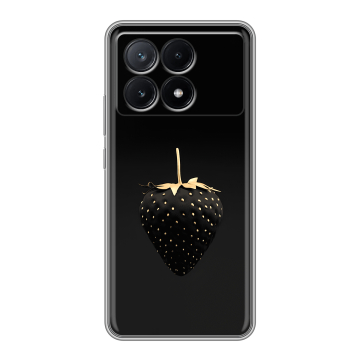 Силиконовый чехол на Xiaomi Poco X6 Pro 5G с принтом Черная клубника Силиконовый чехол на Xiaomi Poco X6 Pro 5G с принтом Черная клубника