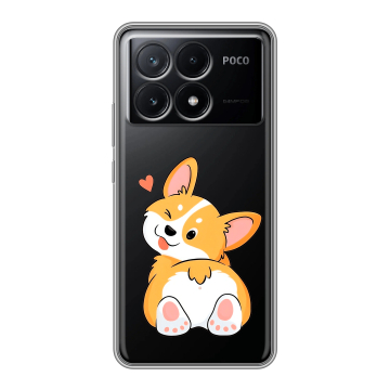 Силиконовый чехол на Xiaomi Poco X6 Pro 5G с принтом Корги Силиконовый чехол на Xiaomi Poco X6 Pro 5G с принтом Корги