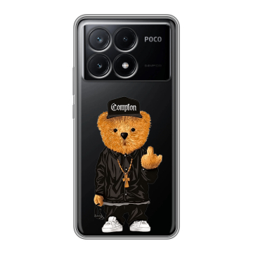 Силиконовый чехол на Xiaomi Poco X6 Pro 5G с принтом Плюшевый медведь Силиконовый чехол на Xiaomi Poco X6 Pro 5G с принтом Плюшевый медведь
