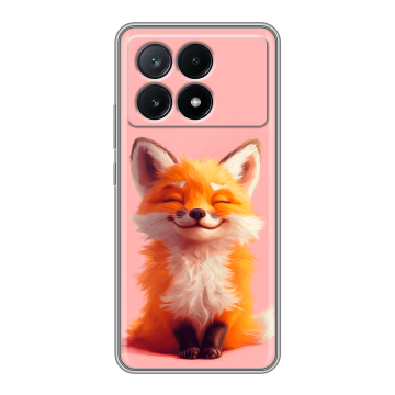 Силиконовый чехол на Xiaomi Poco X6 Pro 5G с принтом милая лиса Силиконовый чехол на Xiaomi Poco X6 Pro 5G с принтом милая лиса