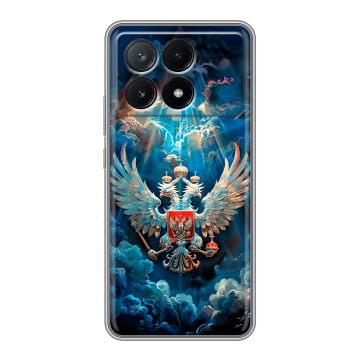 Силиконовый чехол на Xiaomi Poco X6 Pro 5G с принтом Герб флаг России Силиконовый чехол на Xiaomi Poco X6 Pro 5G с принтом Герб флаг России