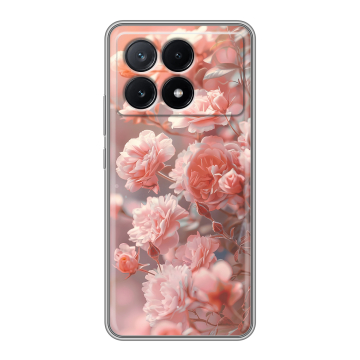 Силиконовый чехол на Xiaomi Poco X6 Pro 5G с принтом Розовые розы Силиконовый чехол на Xiaomi Poco X6 Pro 5G с принтом Розовые розы