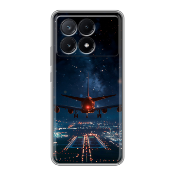 Силиконовый чехол на Xiaomi Poco X6 Pro 5G с принтом самолет Силиконовый чехол на Xiaomi Poco X6 Pro 5G с принтом самолет