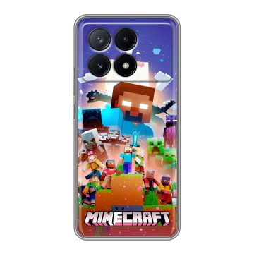 Силиконовый чехол на Xiaomi Poco X6 Pro 5G с принтом Майнкрафт Minecraft