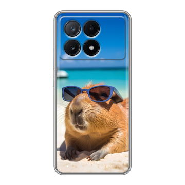 Силиконовый чехол на Xiaomi Poco X6 Pro 5G с принтом Капибара