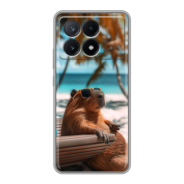 Силиконовый чехол на Xiaomi Poco X6 Pro 5G с принтом Капибара