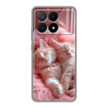 Силиконовый чехол на Xiaomi Poco X6 Pro 5G с принтом котята котики