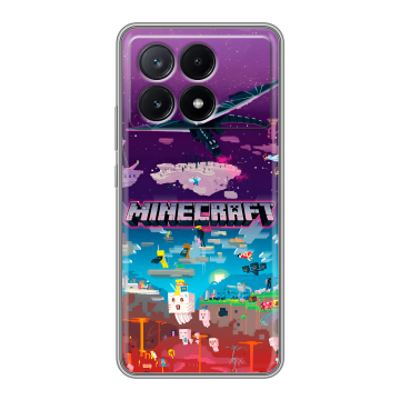 Силиконовый чехол на Xiaomi Poco X6 Pro 5G с принтом Майнкрафт Minecraft