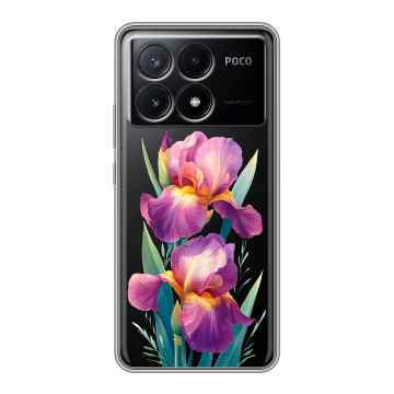 Силиконовый чехол на Xiaomi Poco X6 Pro 5G с принтом Цветы орхидеи Силиконовый чехол на Xiaomi Poco X6 Pro 5G с принтом Цветы орхидеи