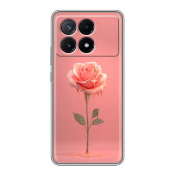Силиконовый чехол на Xiaomi Poco X6 Pro 5G с принтом Розовая роза Силиконовый чехол на Xiaomi Poco X6 Pro 5G с принтом Розовая роза
