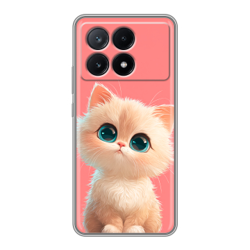 Силиконовый чехол на Xiaomi Poco X6 Pro 5G с принтом Розовый котенок Силиконовый чехол на Xiaomi Poco X6 Pro 5G с принтом Розовый котенок