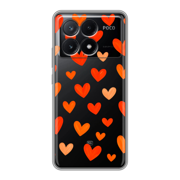 Силиконовый чехол на Xiaomi Poco X6 Pro 5G с принтом Сердечки Силиконовый чехол на Xiaomi Poco X6 Pro 5G с принтом Сердечки