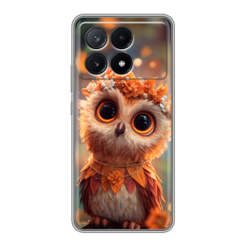 Силиконовый чехол на Xiaomi Poco X6 Pro 5G с принтом Милая сова Силиконовый чехол на Xiaomi Poco X6 Pro 5G с принтом Милая сова