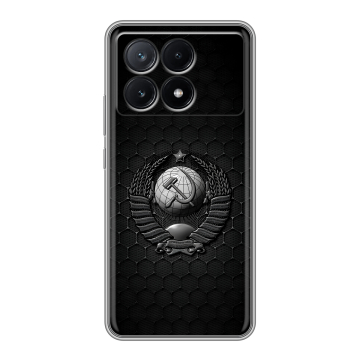 Силиконовый чехол на Xiaomi Poco X6 Pro 5G с принтом Герб Флаг СССР