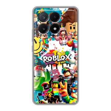 Силиконовый чехол на Xiaomi Poco X6 Pro 5G с принтом Roblox Роблокс